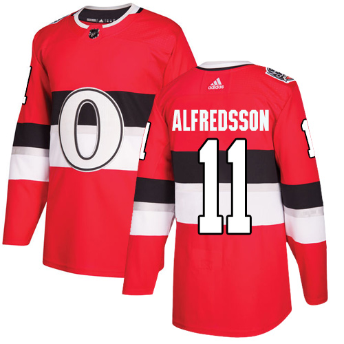 Adidas Senators #11 Daniel Alfredsson Red Authentic 100 Classic Stitched Youth NHL Jersey
